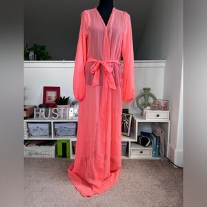 Boohoo Sheer Peach Maxi